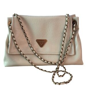 Luradsa- White Shoulder Bag w/ Copper tone medals